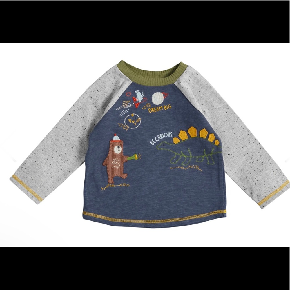NWT Mud Pie Bear Dinosaur Dream Big Be Curious
Speckle Knit Tee - Picture 1 of 4